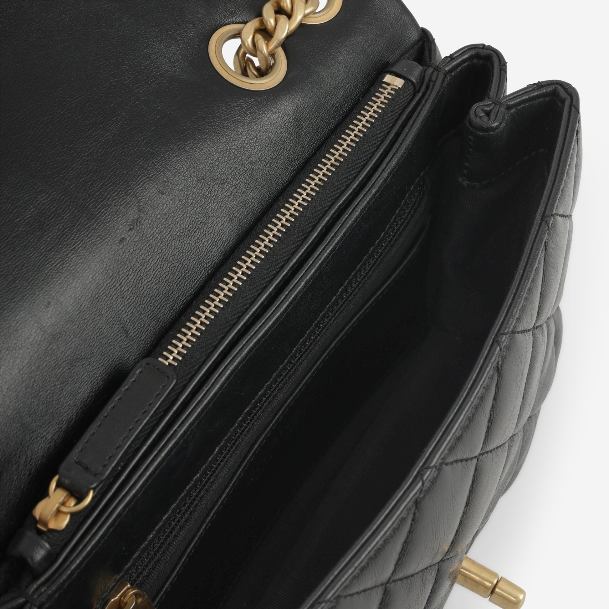 Chanel Small All Slide Adjustable Chain Flap - Black Lambskin | Gold Hardware - Bagista