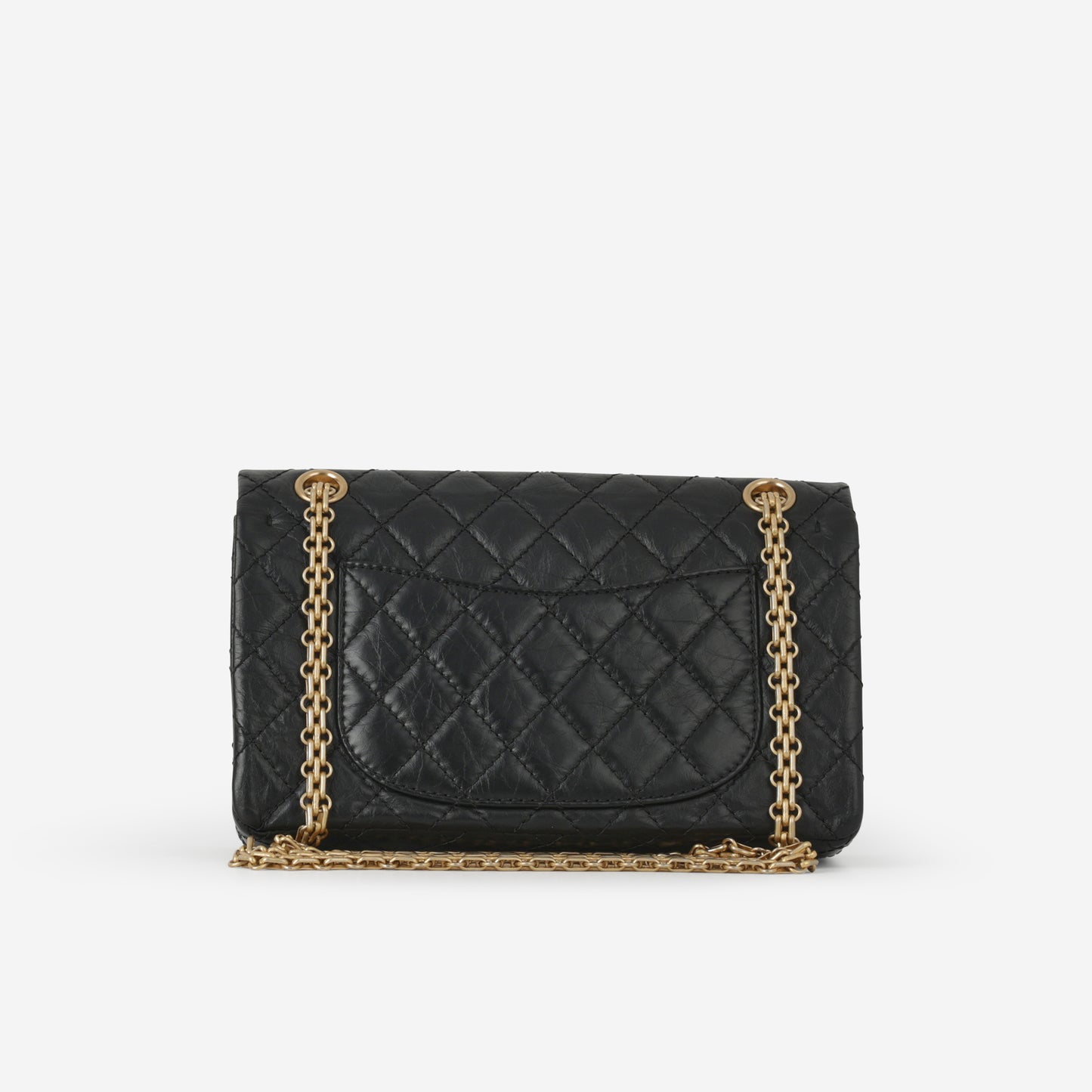 Chanel 2.55 Reissue 225 - Black Crumpled Calfskin | Gold Hardware