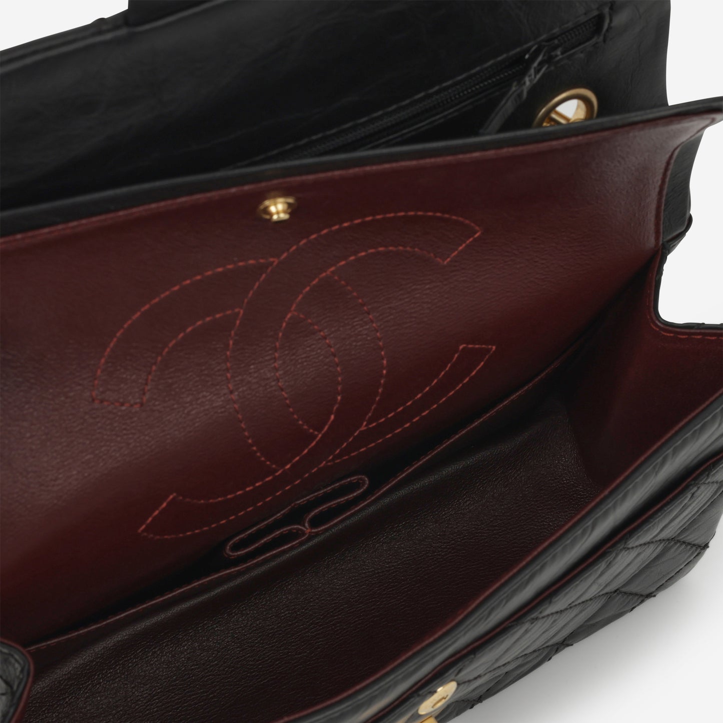 Chanel 2.55 Reissue 225 - Black Crumpled Calfskin | Gold Hardware