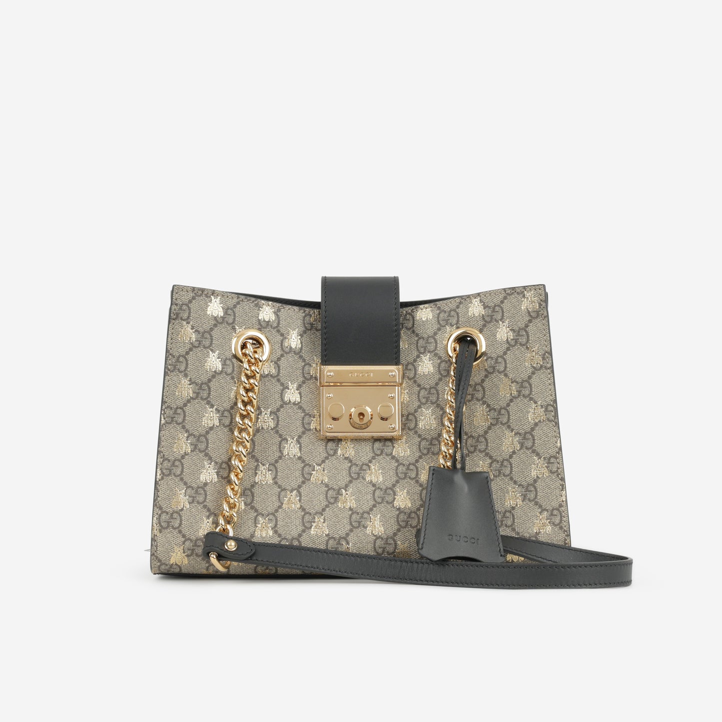 Gucci Padlock GG Supreme Bee Shoulder Bag - GG Supreme Canvas | Gold Hardware - Bagista