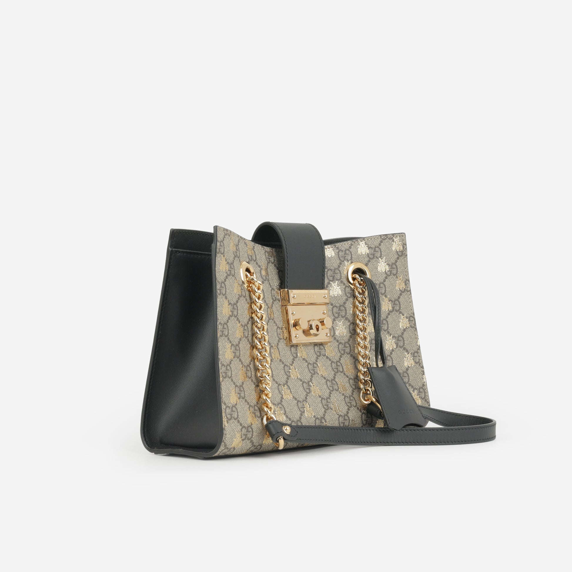 Gucci Padlock GG Supreme Bee Shoulder Bag - GG Supreme Canvas | Gold Hardware - Bagista