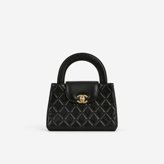 Chanel Small Kelly Re-Edition - Black Lambskin | Gold Hardware - Bagista