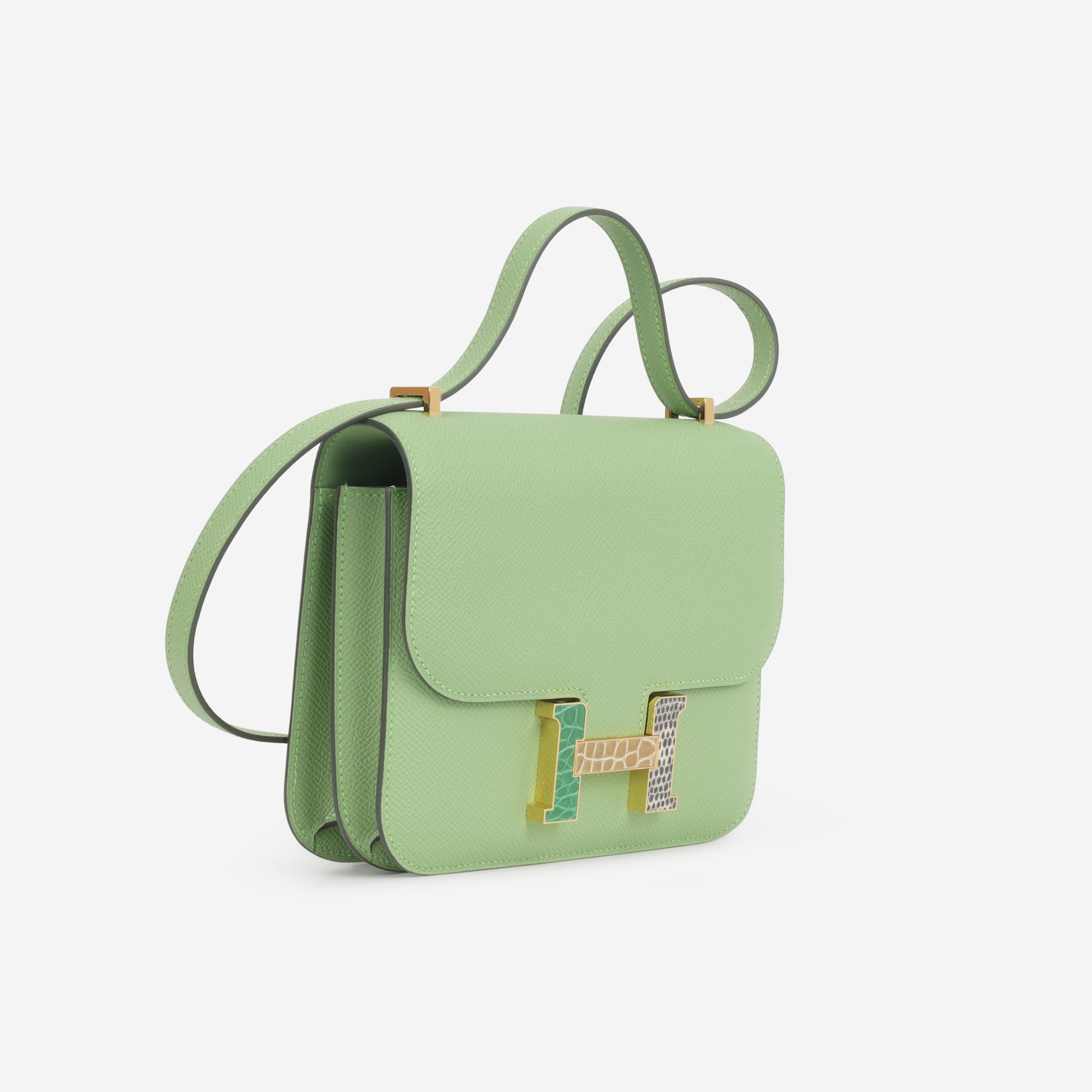 Hermès Constance 18 - Vert Crique Epsom / Alligator / Lizard | Gold Hardware - Bagista