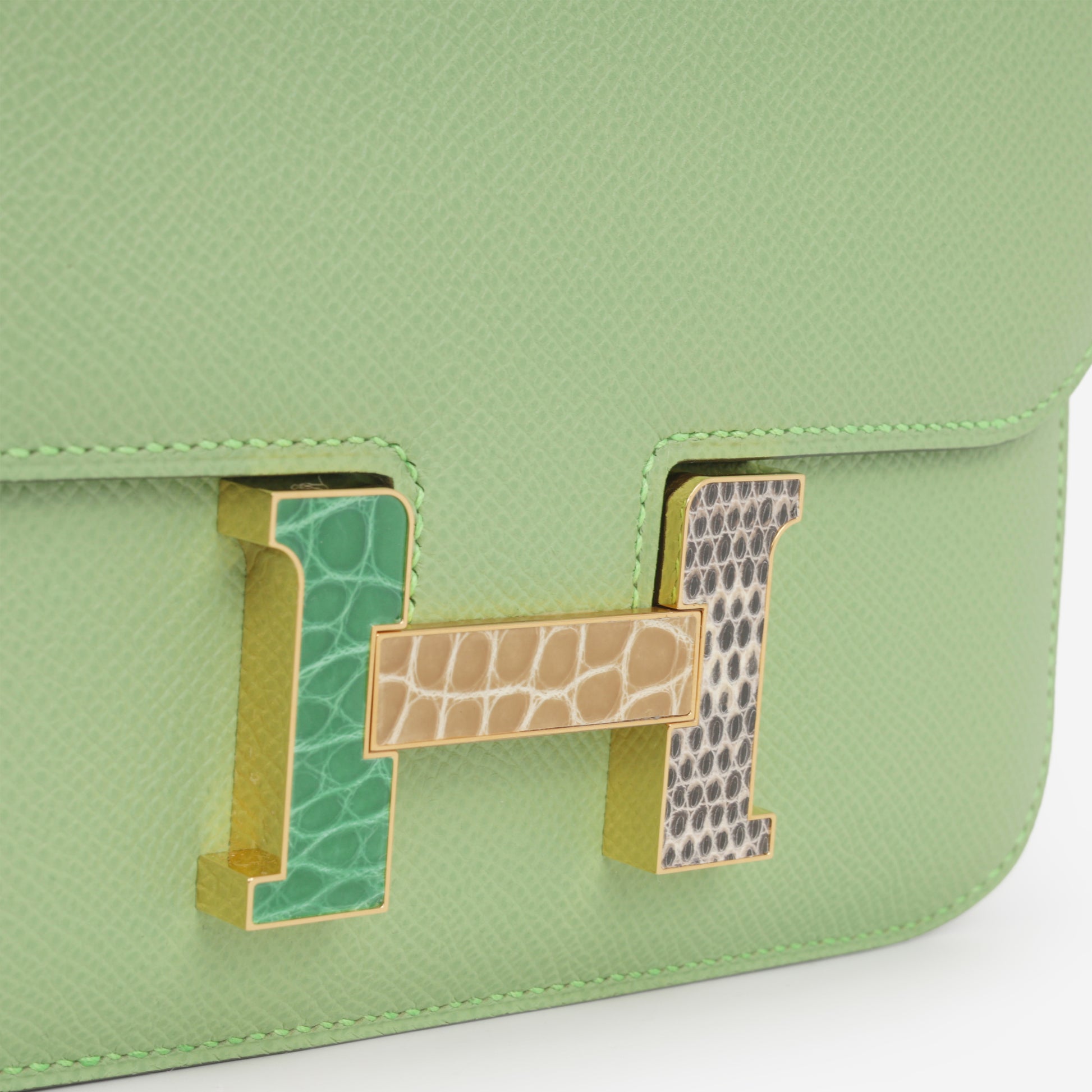 Hermès Constance 18 - Vert Crique Epsom / Alligator / Lizard | Gold Hardware - Bagista