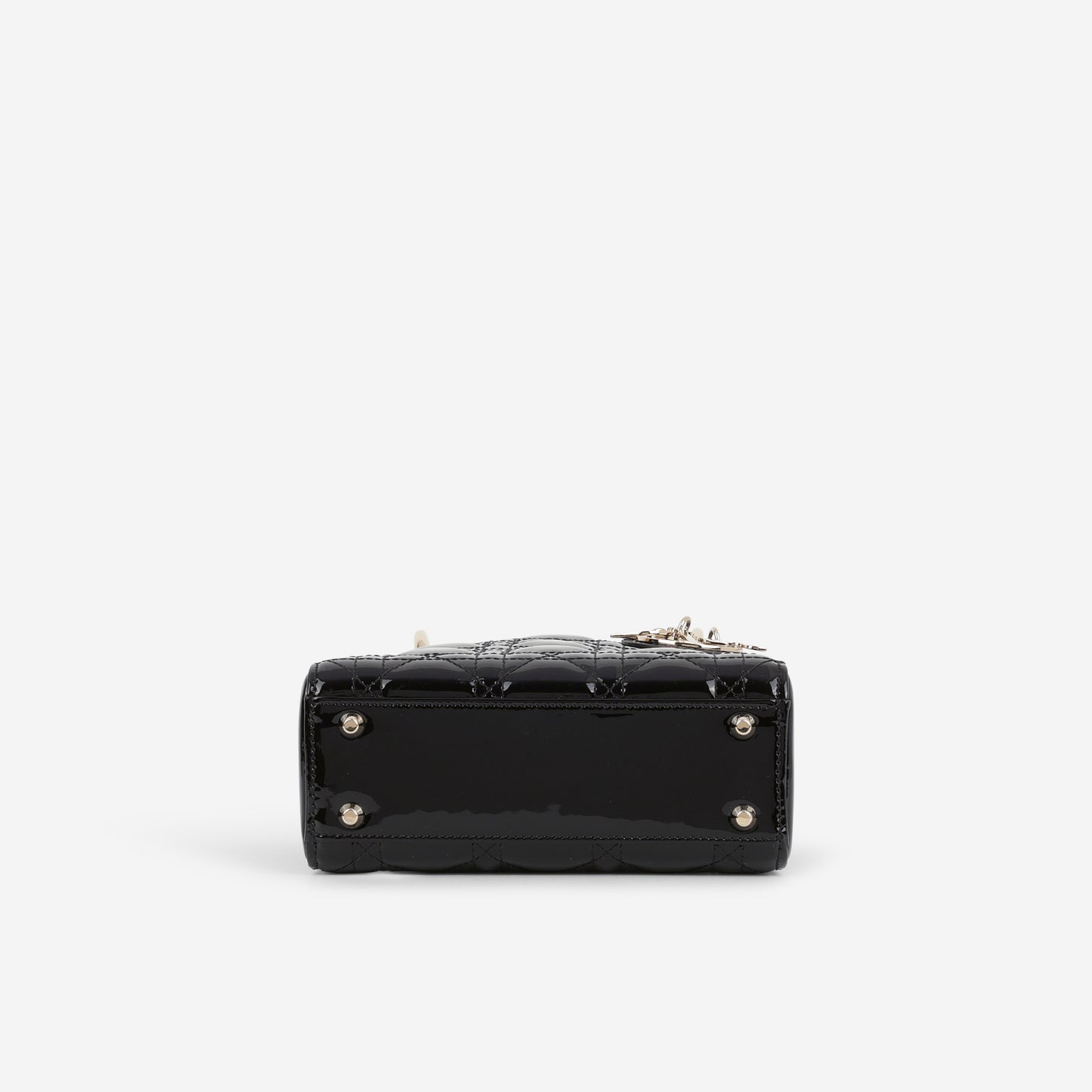 Dior Mini Lady Dior - Black Patent | Champagne Gold Hardware - Bagista