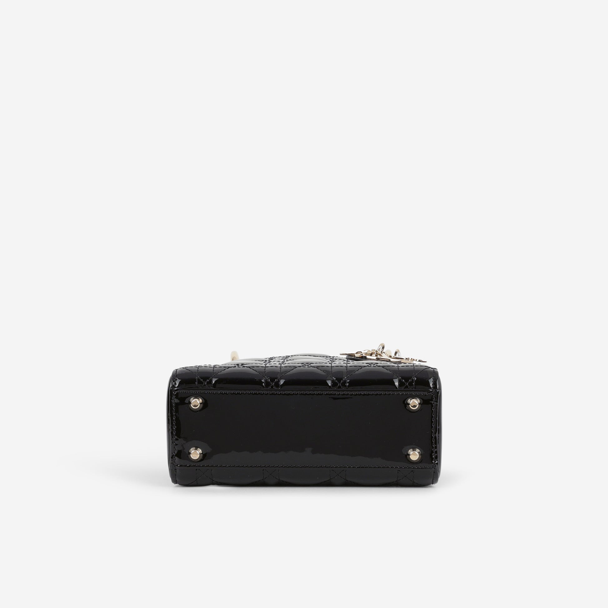 Dior Mini Lady Dior - Black Patent | Champagne Gold Hardware - Bagista