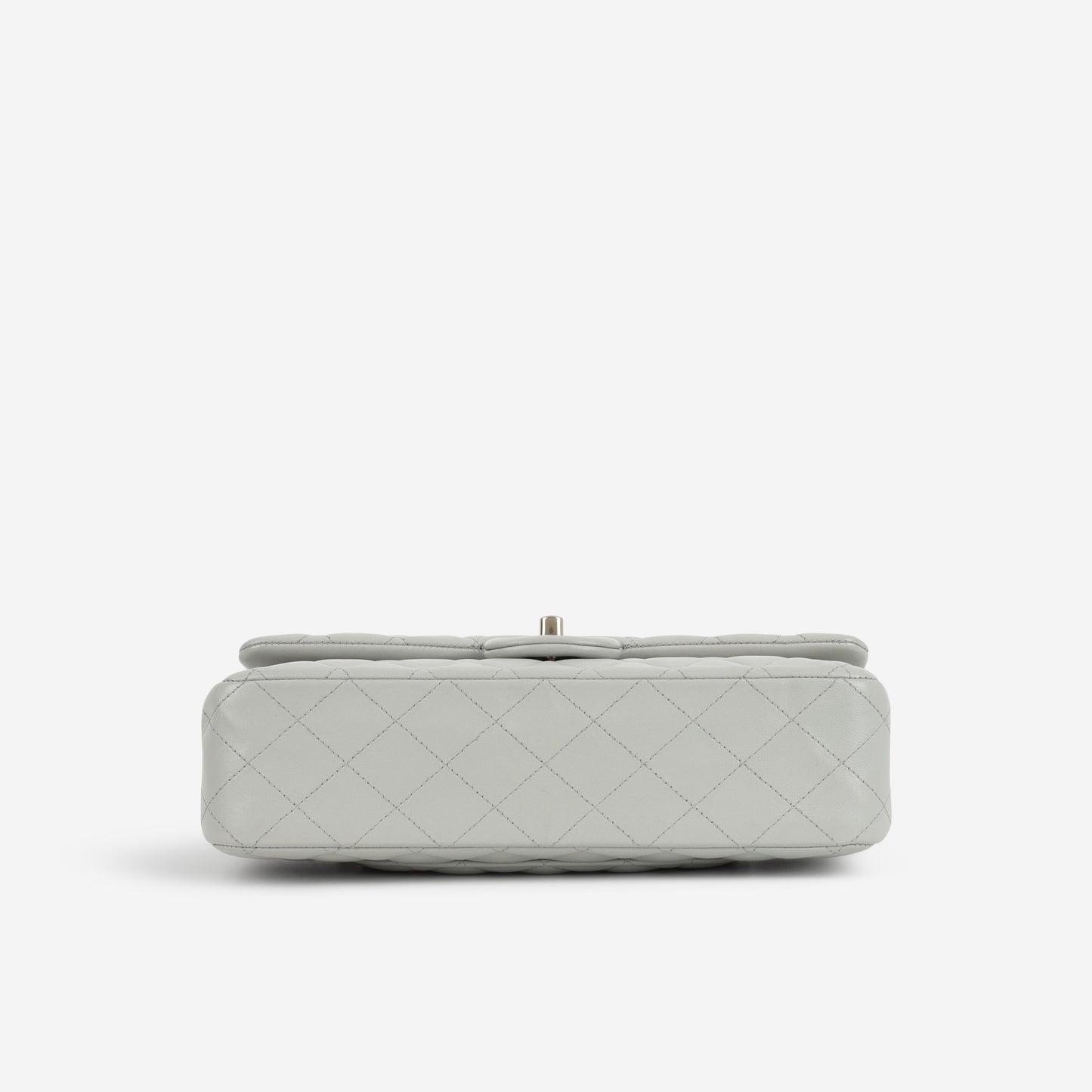 Chanel Medium Classic Flap - Light Grey Lambskin | Champagne Gold Hardware - Bagista