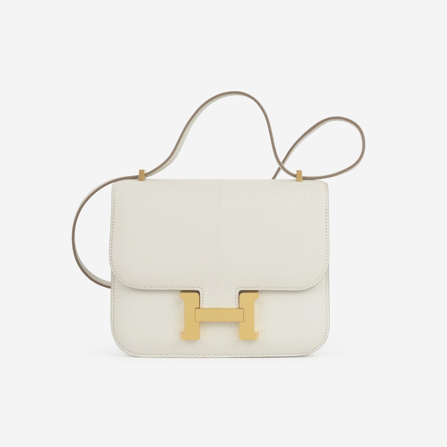 Hermès Verso Constance 18 - Mushroom Chevre Mysore / Biscuit Interior | Gold Hardware - Bagista