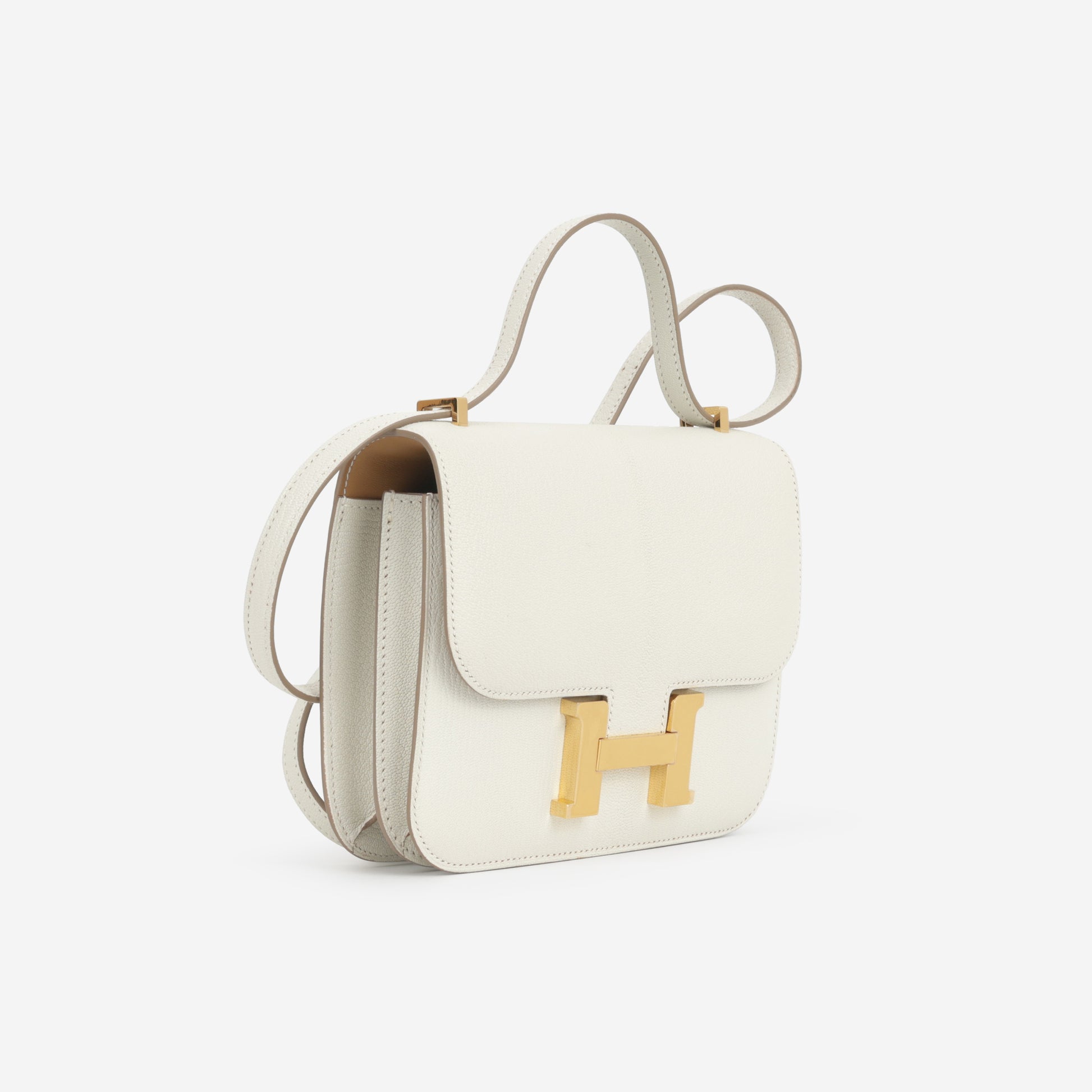 Hermès Verso Constance 18 - Mushroom Chevre Mysore / Biscuit Interior | Gold Hardware - Bagista