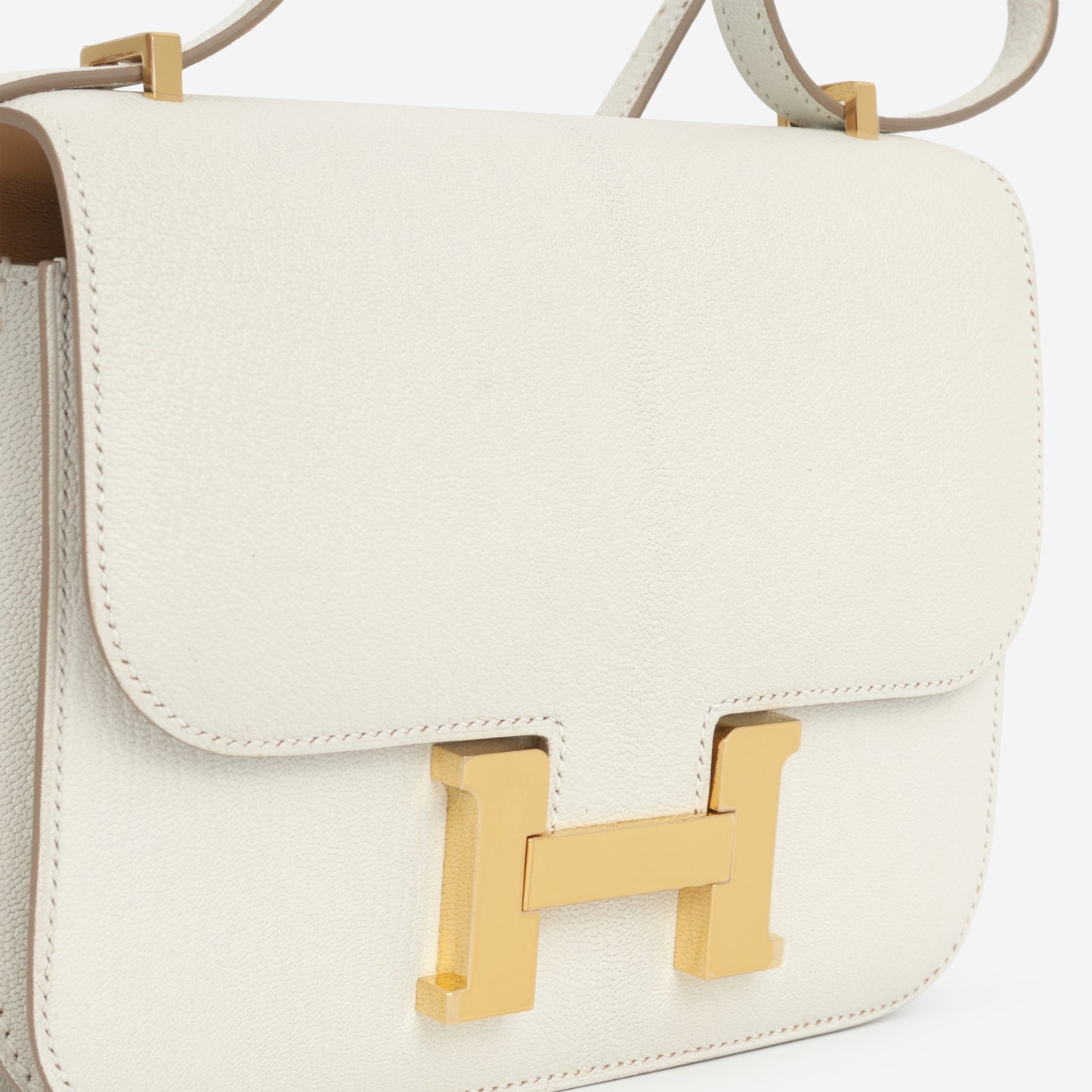 Hermès Verso Constance 18 - Mushroom Chevre Mysore / Biscuit Interior | Gold Hardware - Bagista