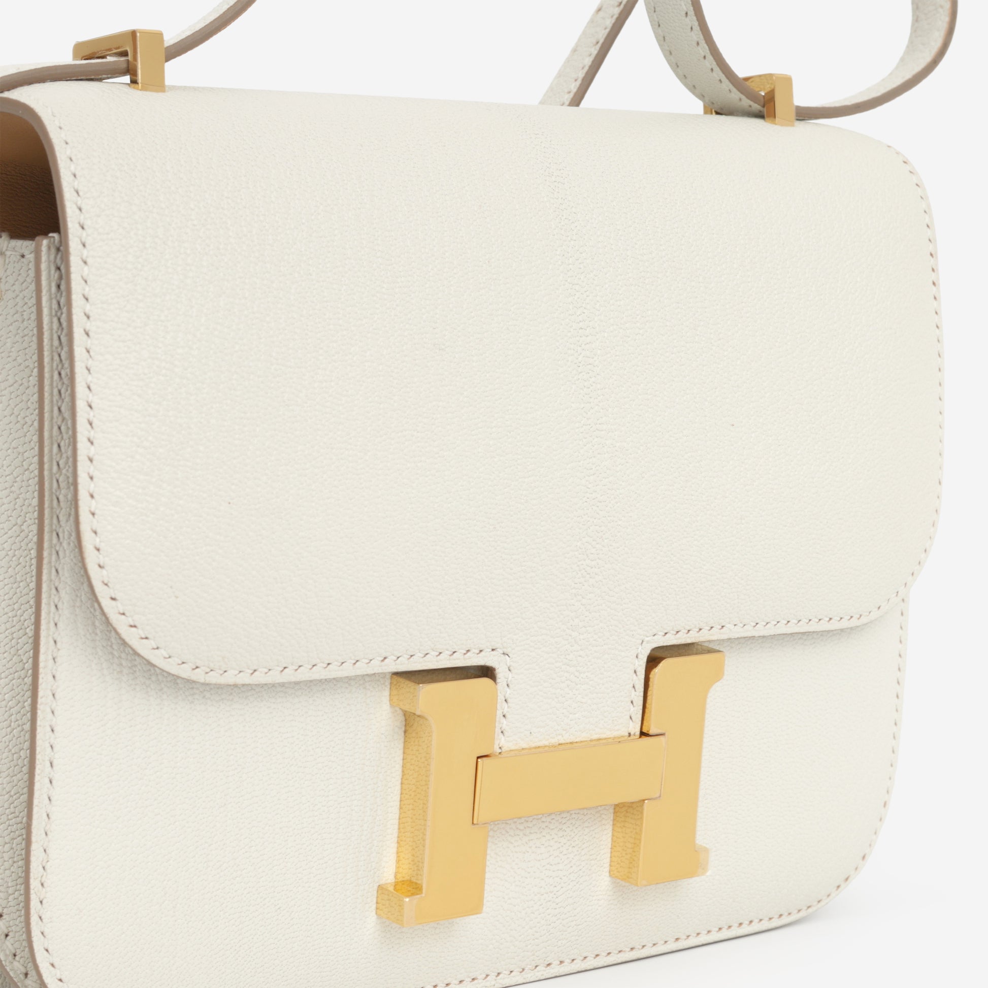 Hermès Verso Constance 18 - Mushroom Chevre Mysore / Biscuit Interior | Gold Hardware - Bagista