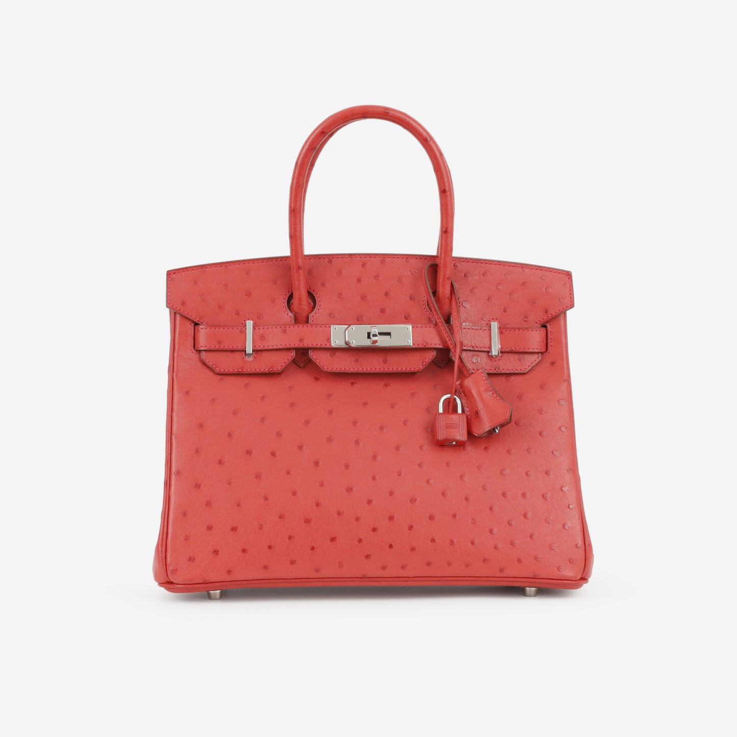 Hermès Birkin 30 - Rouge Vif Ostrich | Palladium Hardware