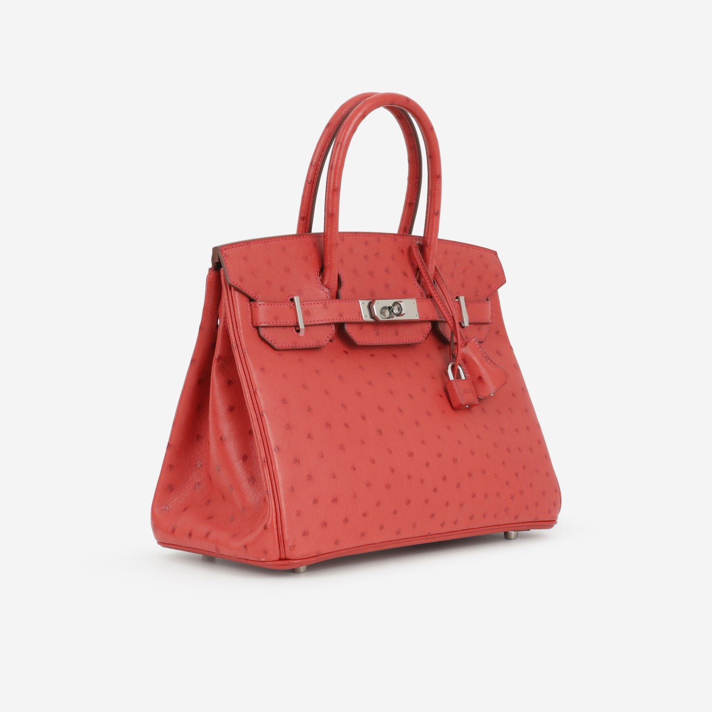 Hermès Birkin 30 - Rouge Vif Ostrich | Palladium Hardware