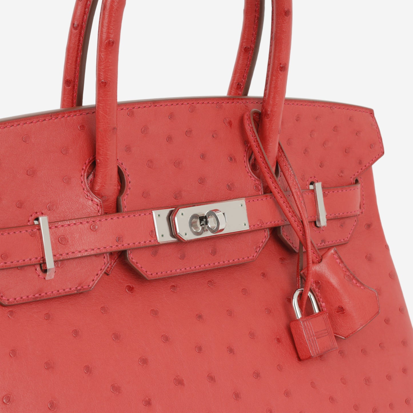 Hermès Birkin 30 - Rouge Vif Ostrich | Palladium Hardware