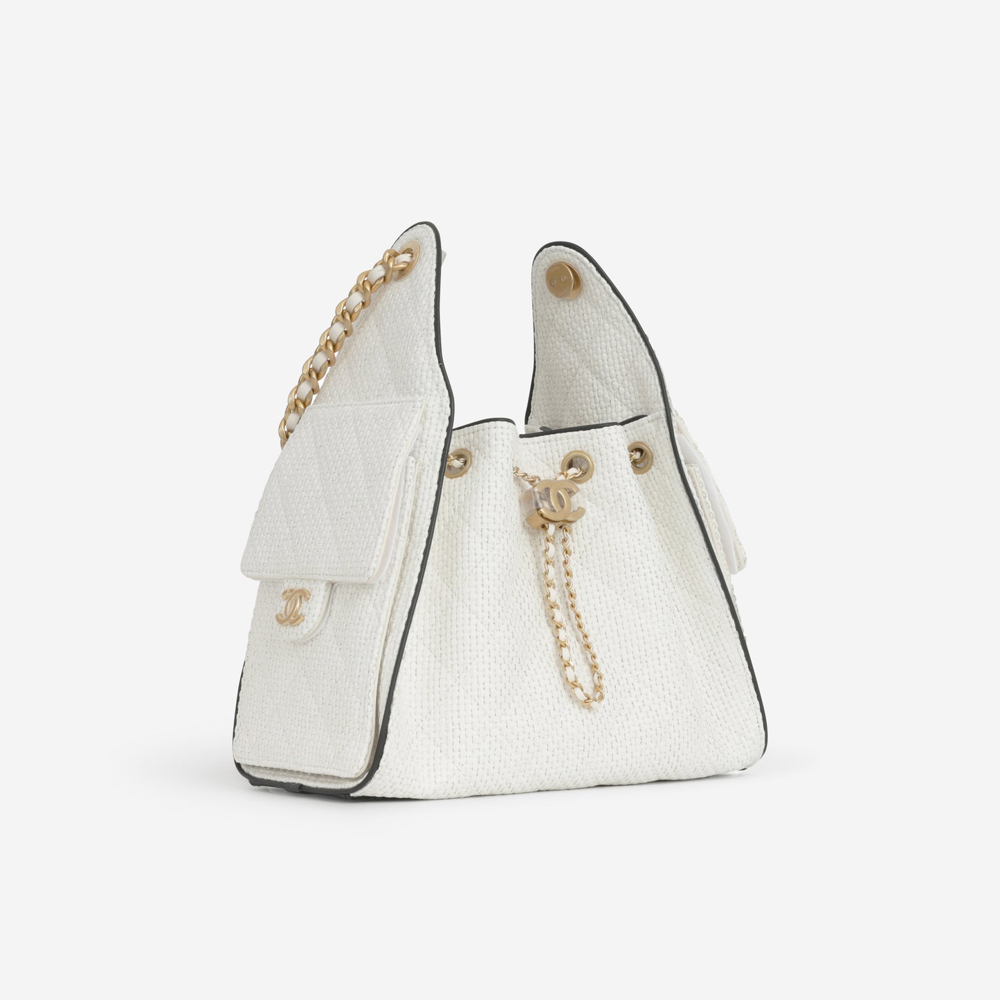 Chanel Small 25 Hobo - White Braided Raffia | Gold Hardware - Bagista