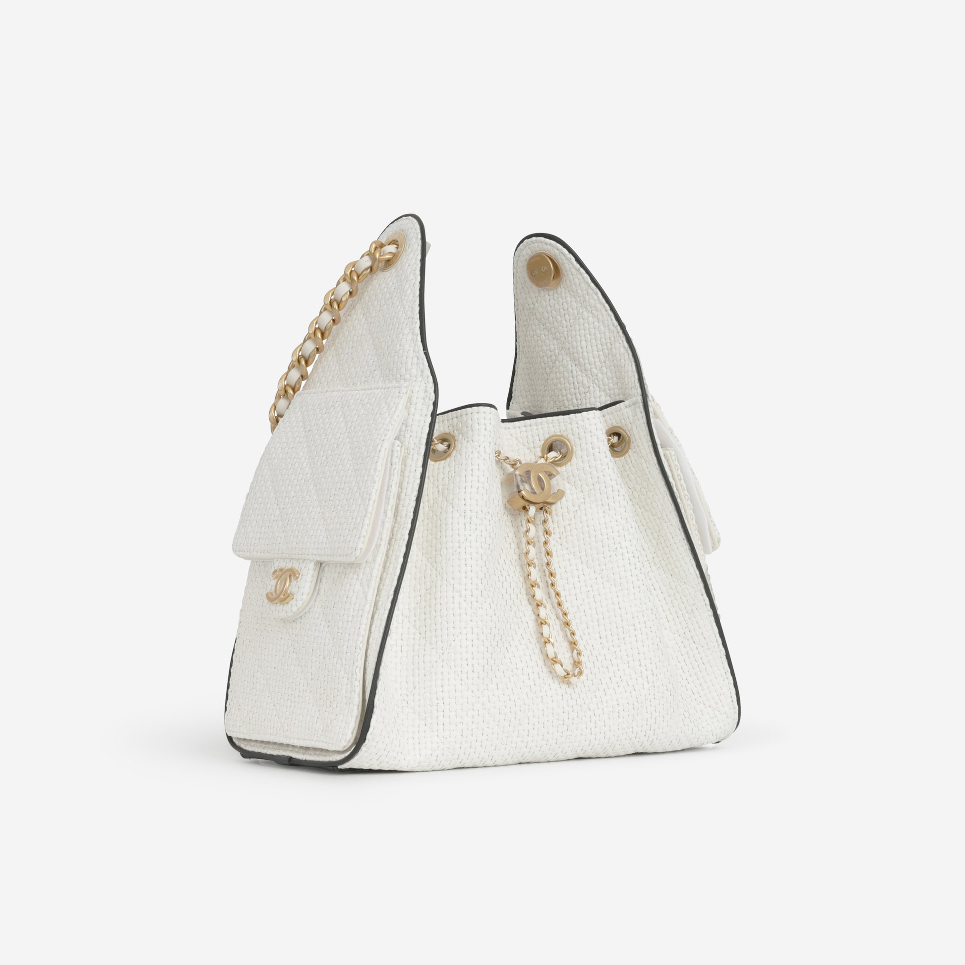 Chanel Small 25 Hobo - White Braided Raffia | Gold Hardware - Bagista