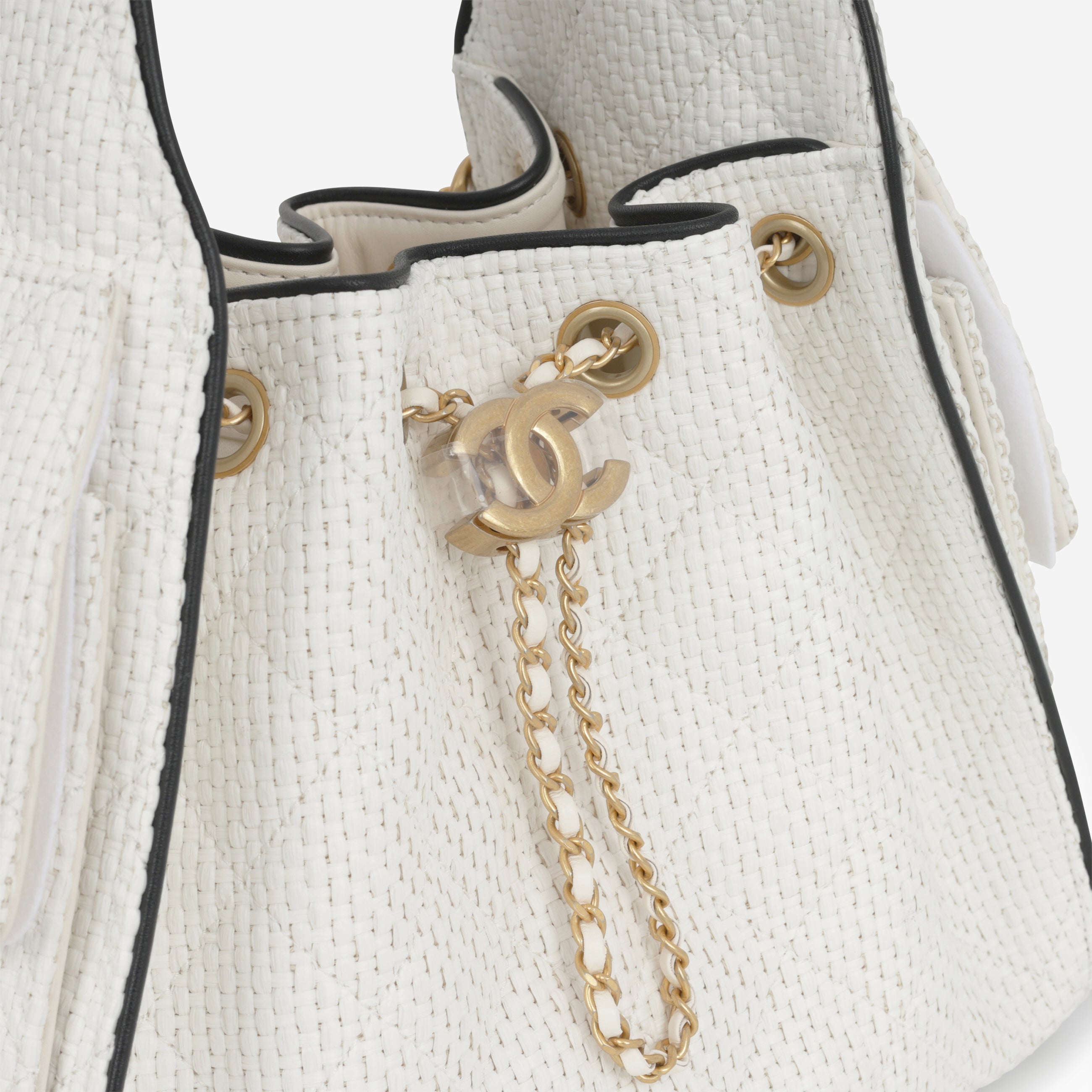 Chanel Small 25 Hobo - White Braided Raffia | Gold Hardware | Rare