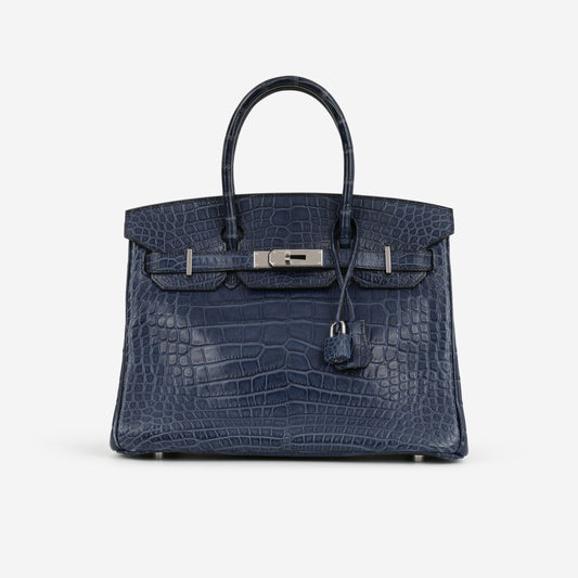 Hermès Birkin 30 - Bleu De Malte Alligator | Palladium Hardware - Bagista