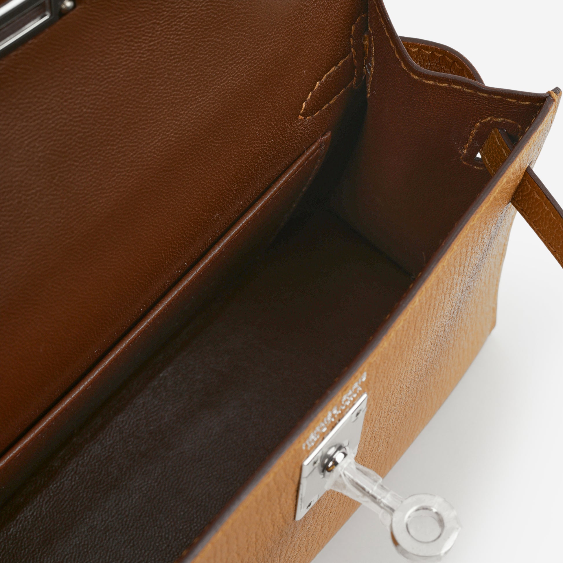 Hermès Verso Mini Kelly - Caramel Chevre / Cacao Interior | Palladium Hardware - Bagista