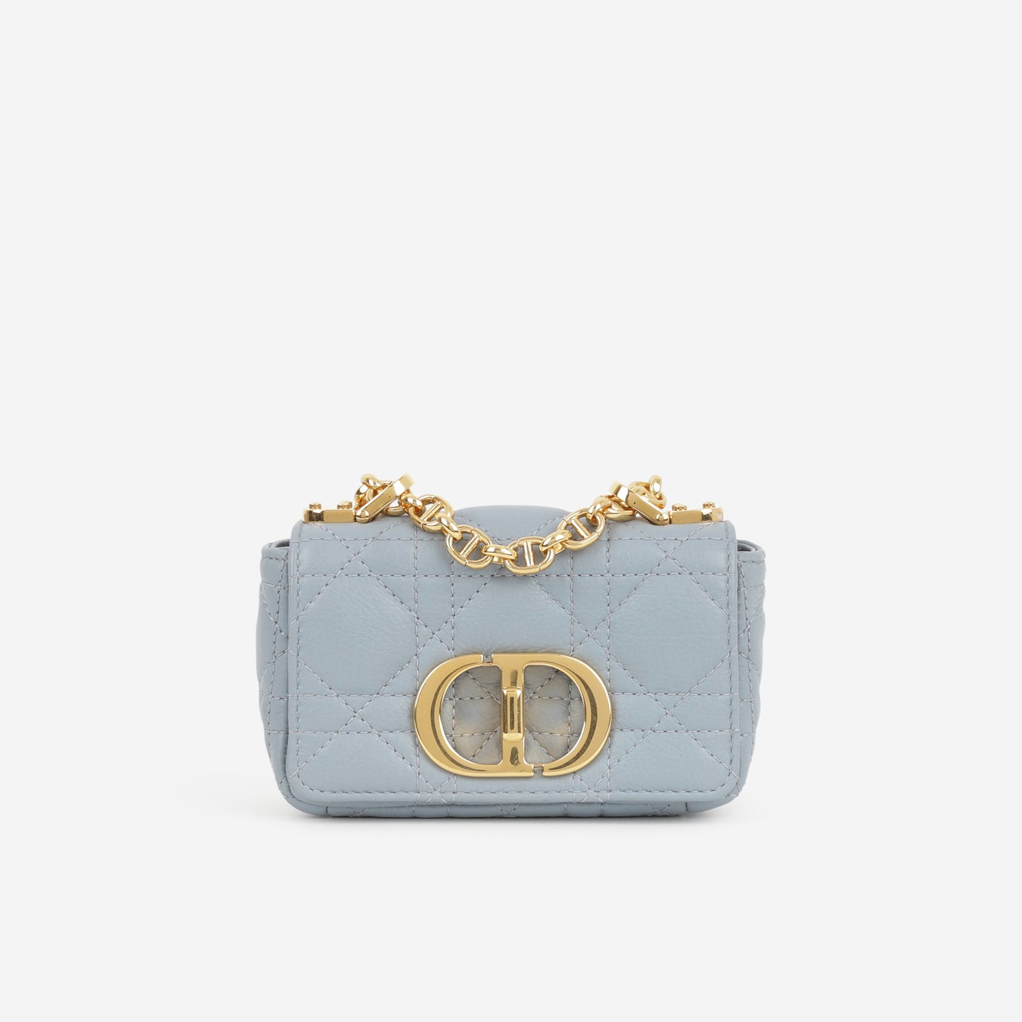 Dior Micro Caro Bag - Stone Grey Calfskin | Gold Hardware - Bagista