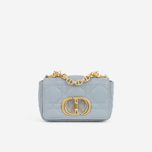 Dior Micro Caro Bag - Stone Grey Calfskin | Gold Hardware