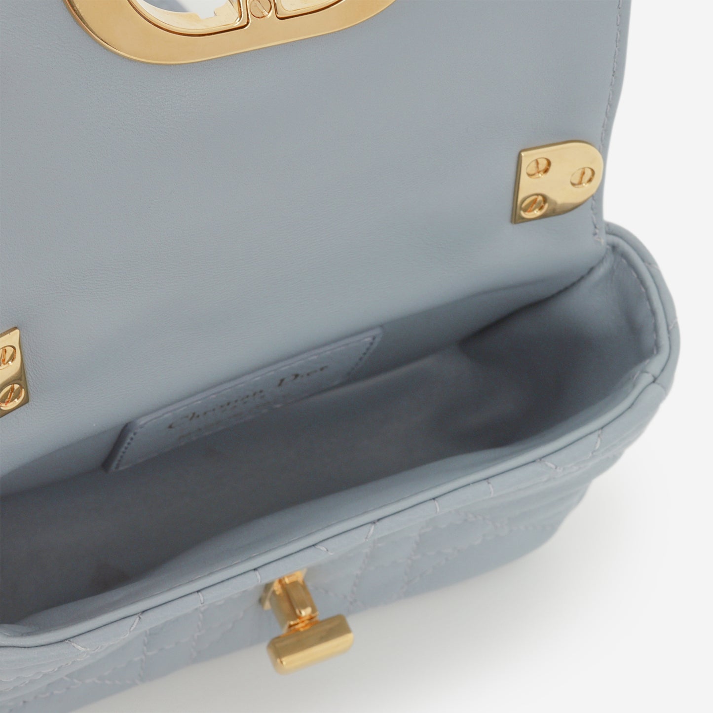 Dior Micro Caro Bag - Stone Grey Calfskin | Gold Hardware - Bagista
