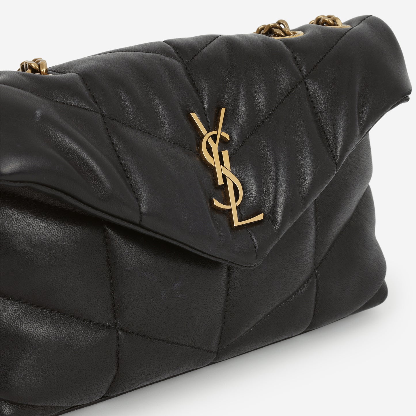 Saint Laurent Toy Lou Puffer - Black Lambskin | Gold Hardware