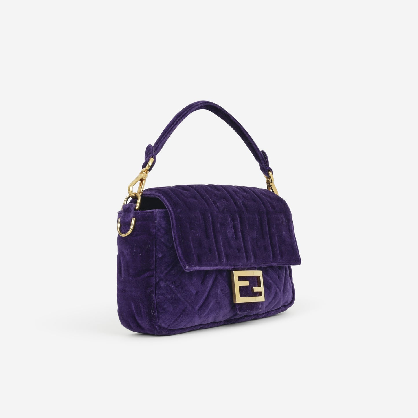 Fendi Medium Baguette - Purple Velvet | Gold Hardware - Bagista