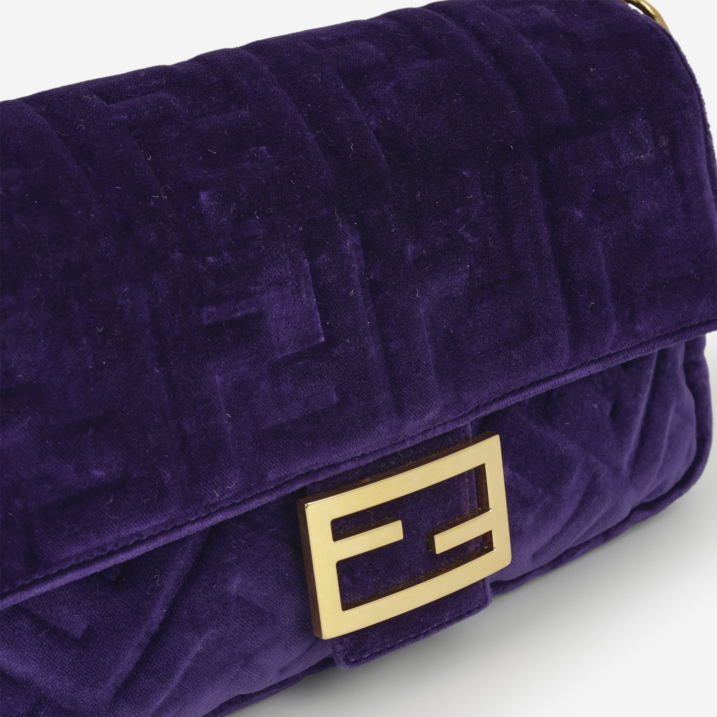 Fendi Medium Baguette - Purple Velvet | Gold Hardware - Bagista