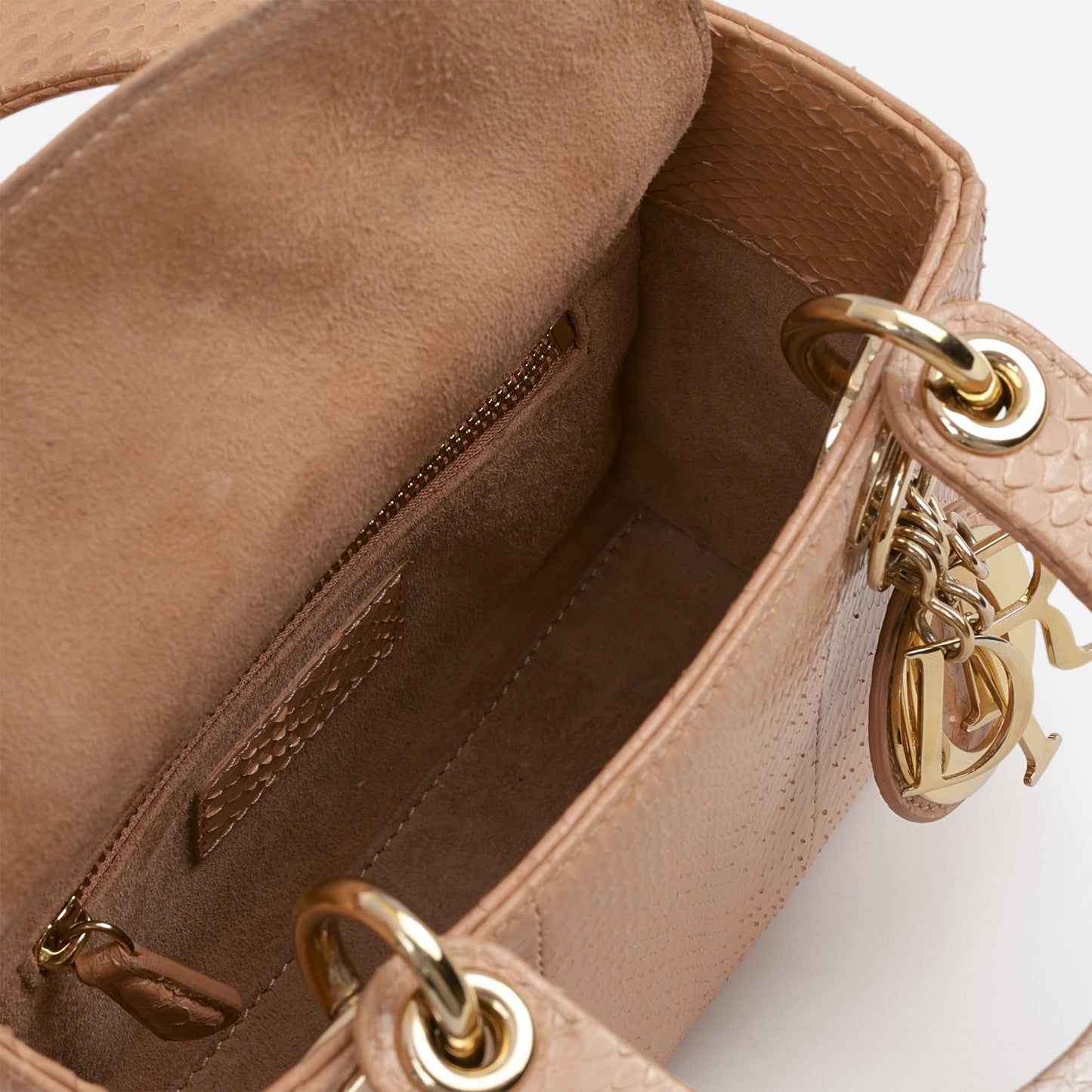 Dior Mini Lady Dior - Nude Snakeskin | Champagne Gold Hardware