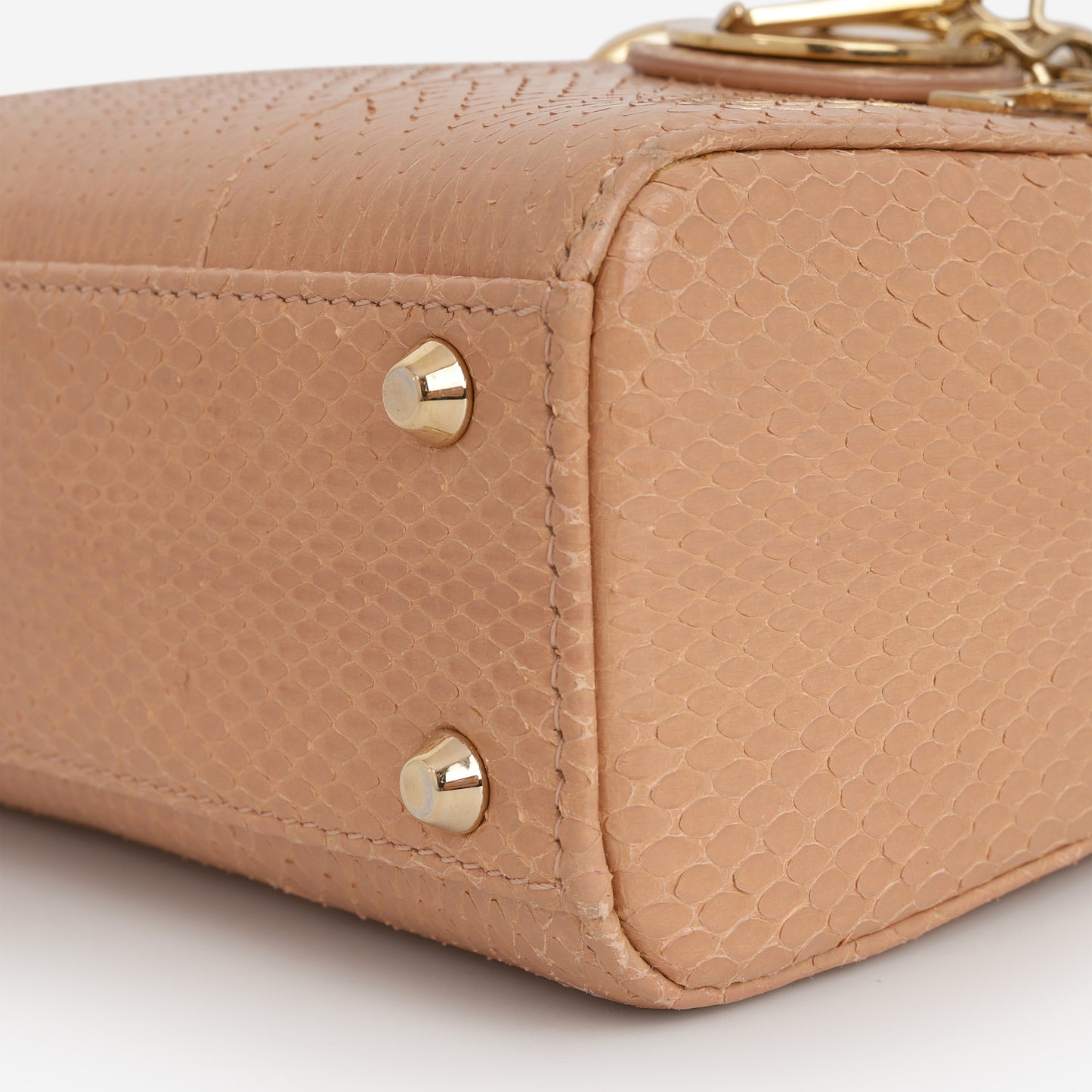 Dior Mini Lady Dior - Nude Snakeskin | Champagne Gold Hardware