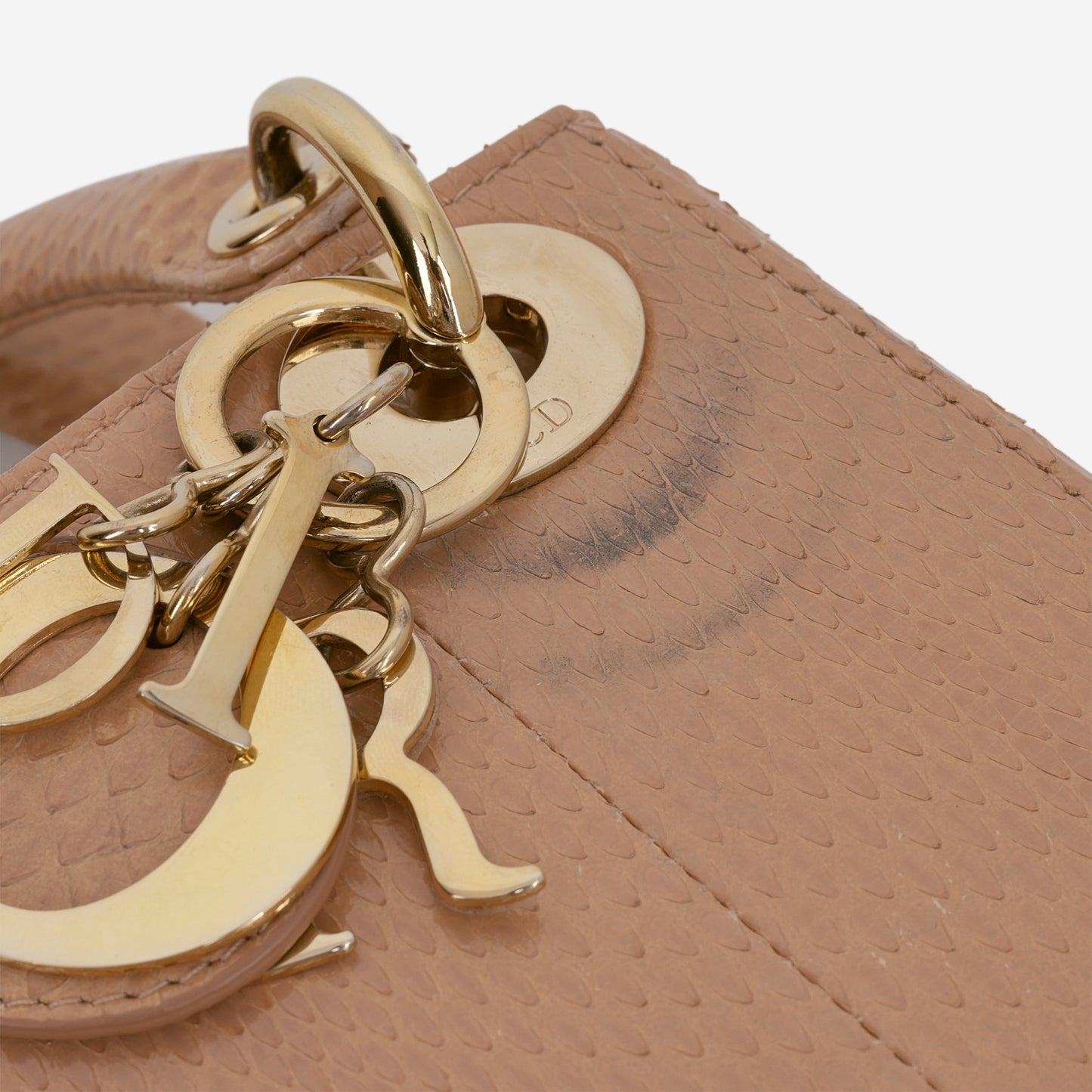 Dior Mini Lady Dior - Nude Snakeskin | Champagne Gold Hardware