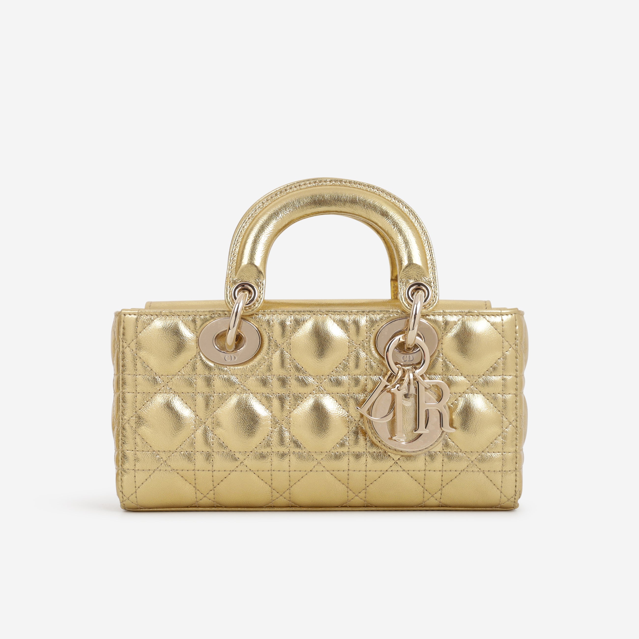 Dior Small Lady D-Joy - Gold Metallic Lambskin Cannage | Champagne