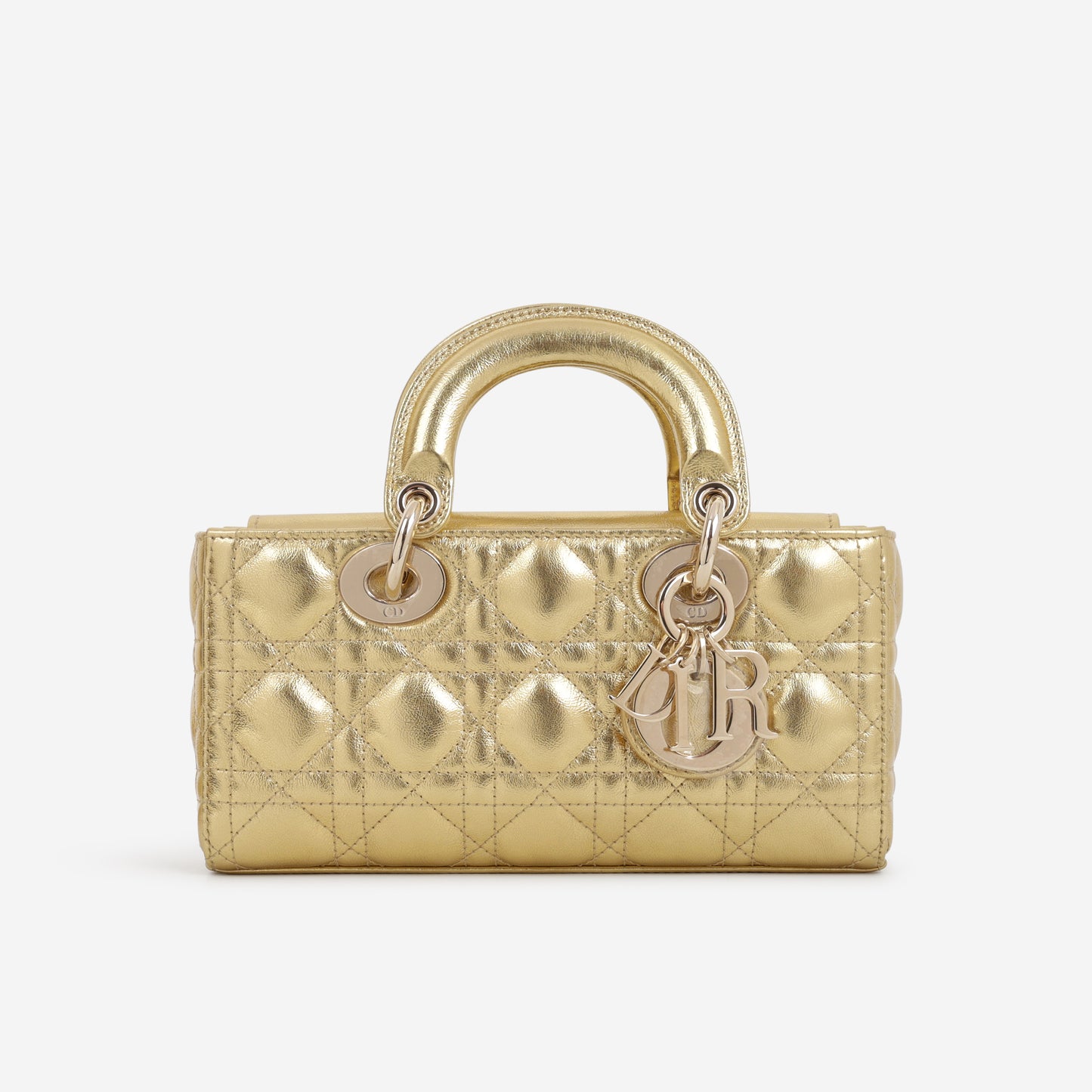 Dior Small Lady D-Joy - Gold Metallic Lambskin Cannage | Champagne Gold Hardware