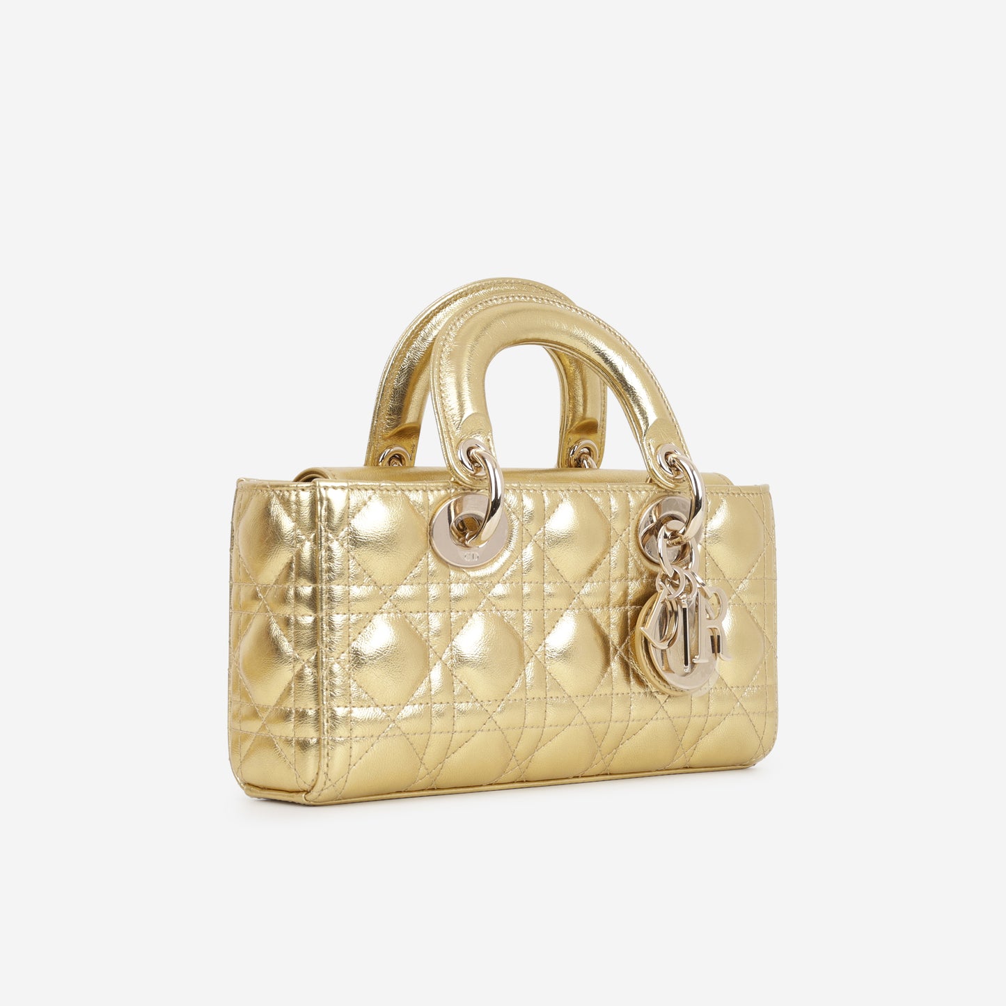 Dior Small Lady D-Joy - Gold Metallic Lambskin Cannage | Champagne Gold Hardware