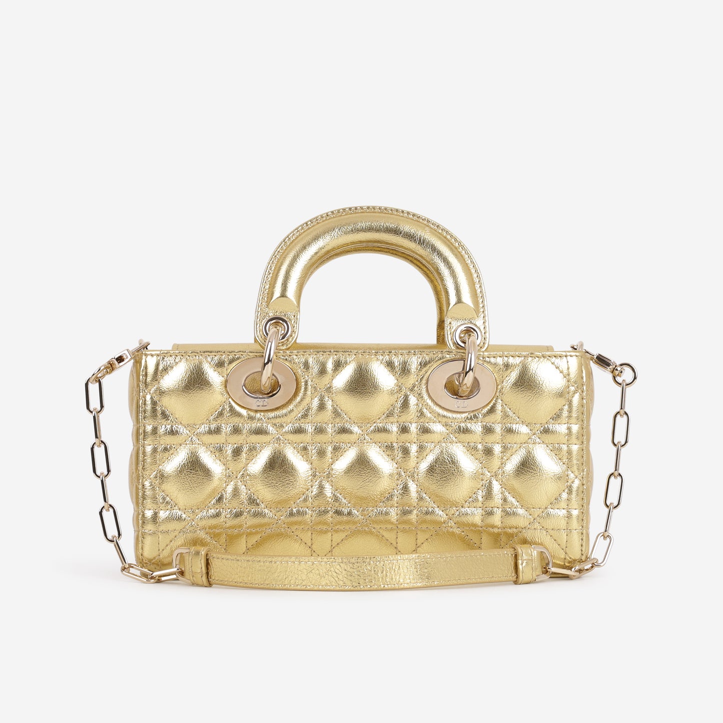 Dior Small Lady D-Joy - Gold Metallic Lambskin Cannage | Champagne Gold Hardware