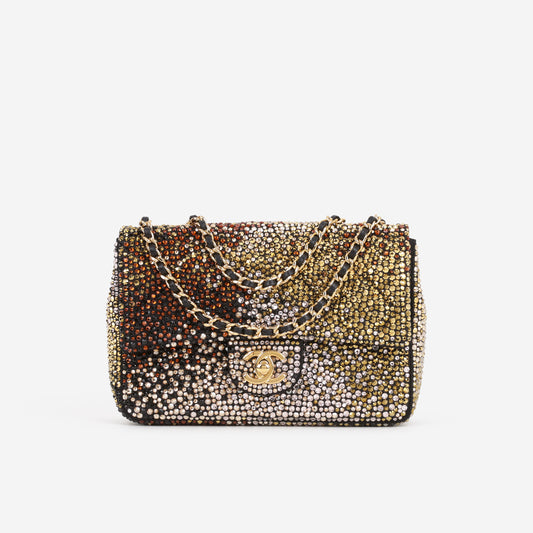 Chanel 2025 Mini Flap Evening Bag - Multi Strass | Gold Hardware - Bagista