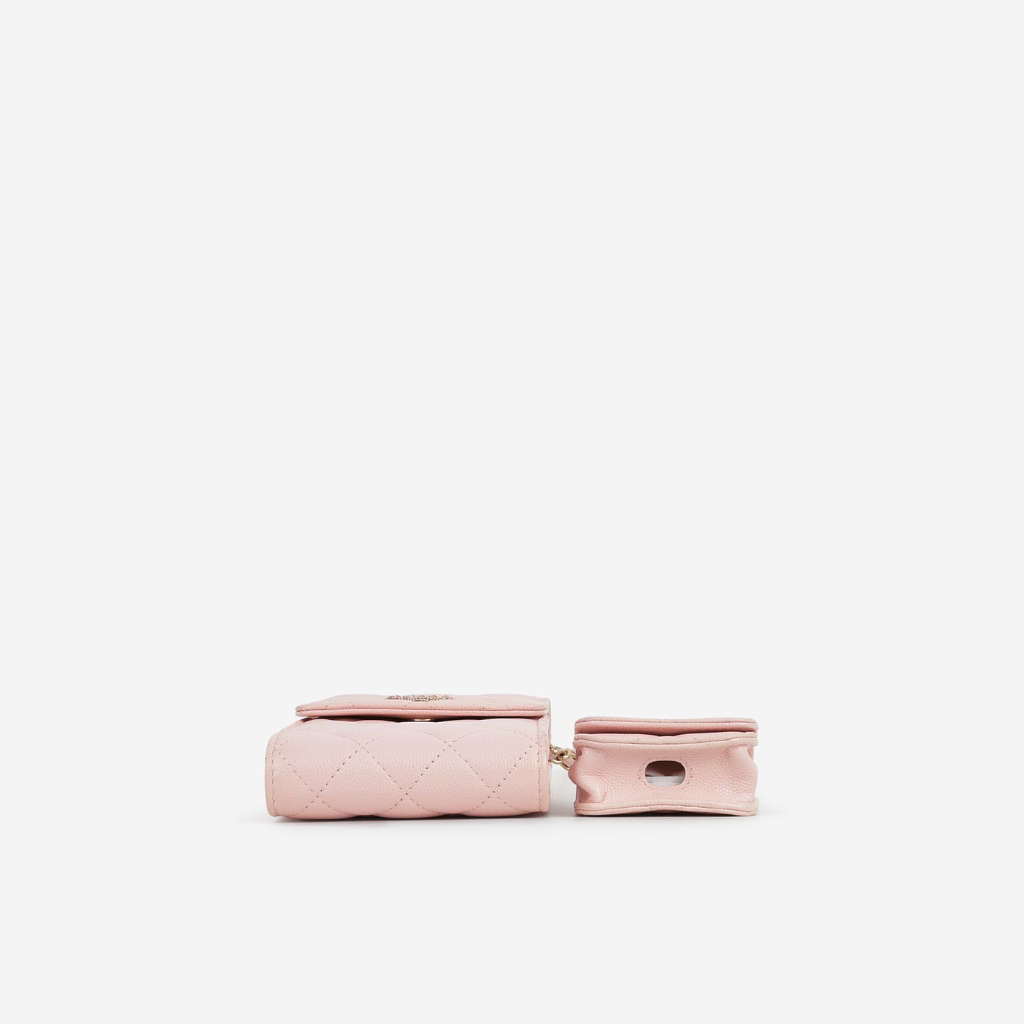 Chanel Phone Holder & Airpod Case - Pale Pink Caviar | Champagne Gold Hardware