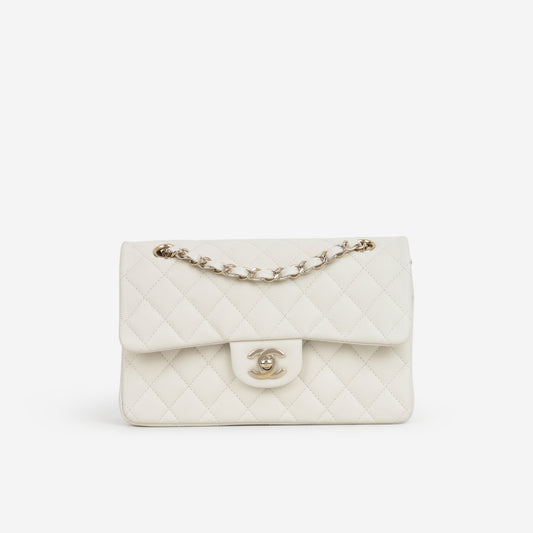 Chanel Small Classic Flap - Ivory Caviar | Champagne Gold Hardware - Bagista