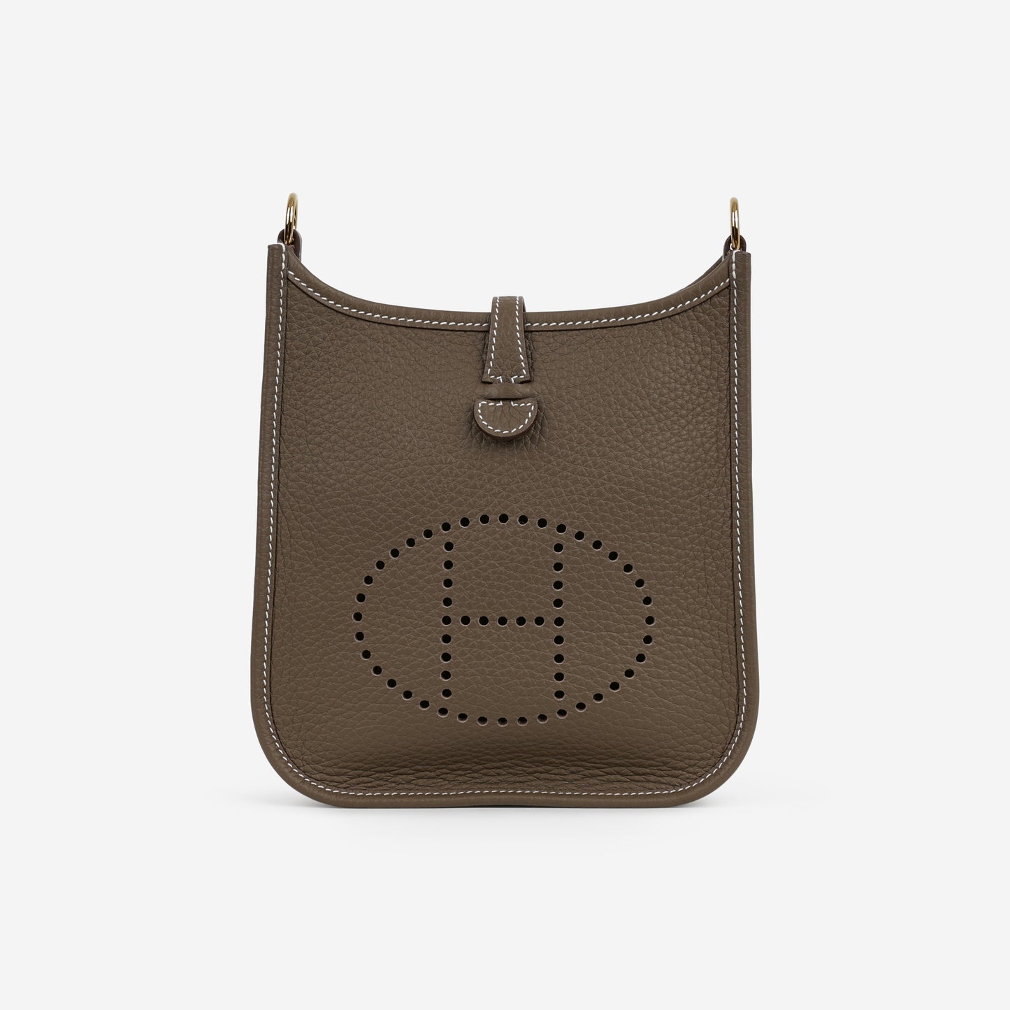 Hermès Mini Evelyne 16 - Etoupe Clemence / Etoupe Strap | Gold Hardware - Bagista