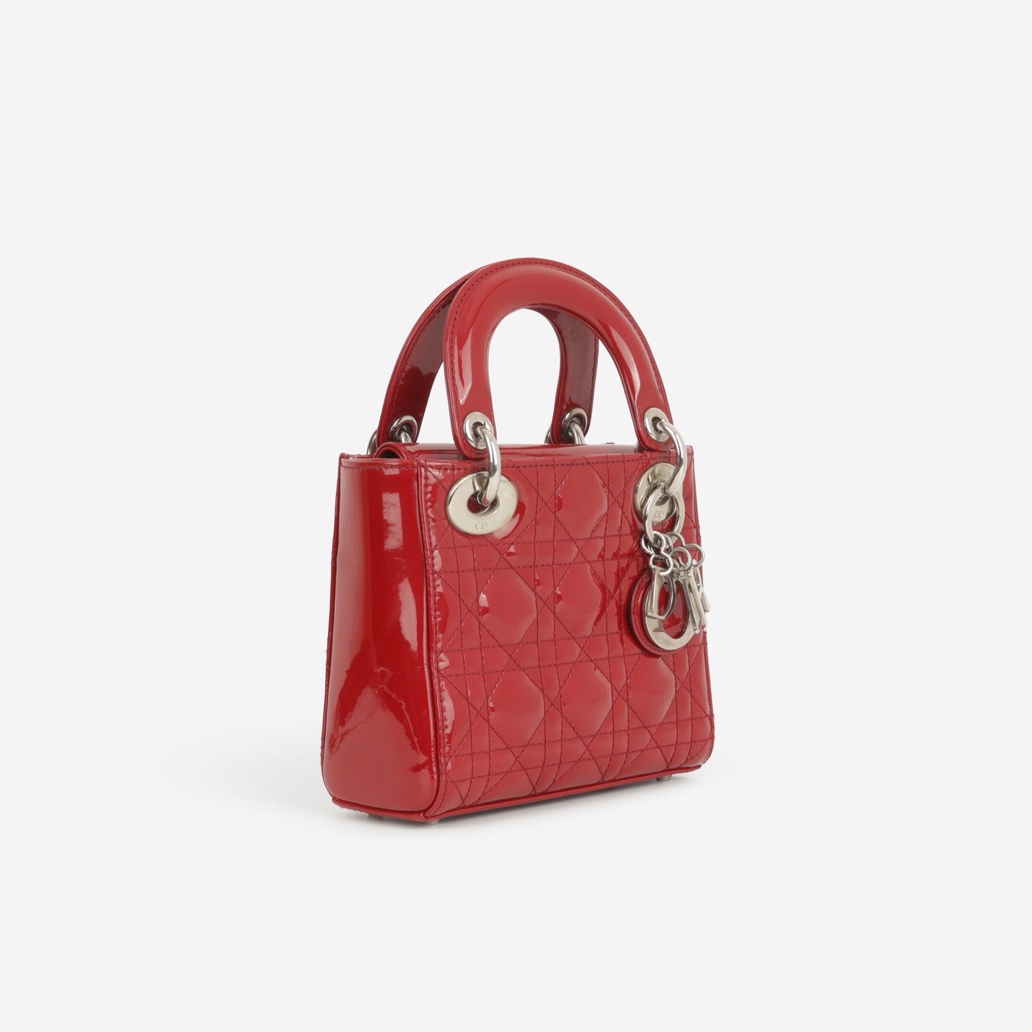 Dior Mini Lady Dior - Cherry Red Patent | Silver Hardware