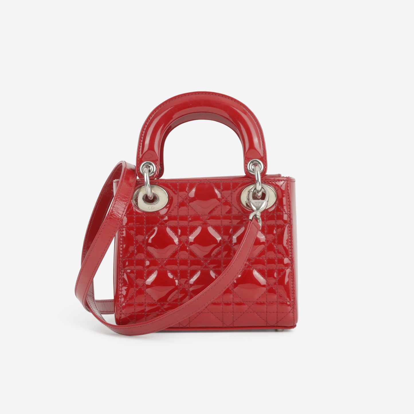 Dior Mini Lady Dior - Cherry Red Patent | Silver Hardware