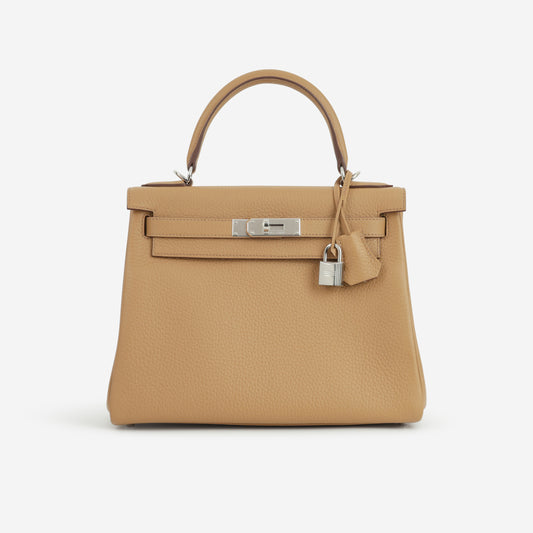 Hermès Kelly 28 - Biscuit Clemence | Palladium Hardware