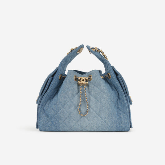 Chanel Small 25 Hobo - Blue Denim | Gold Hardware