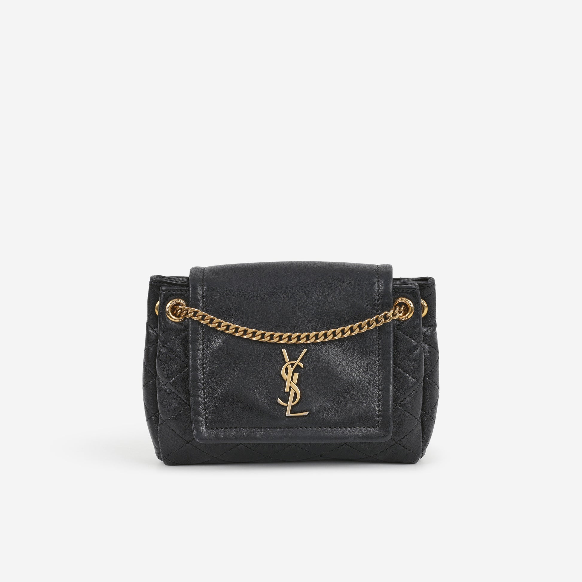 Saint Laurent Mini Nolita - Black Lambskin | Gold Hardware - Bagista