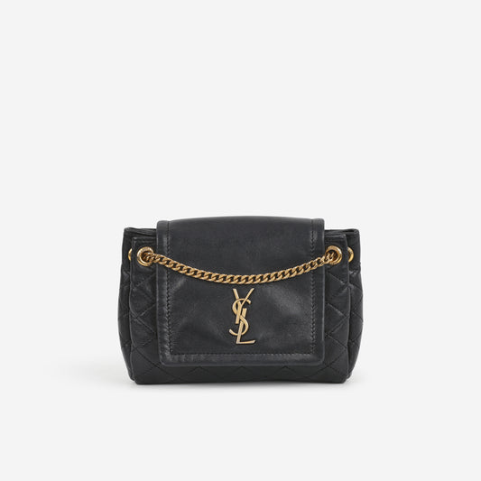 Saint Laurent Mini Nolita - Black Lambskin | Gold Hardware