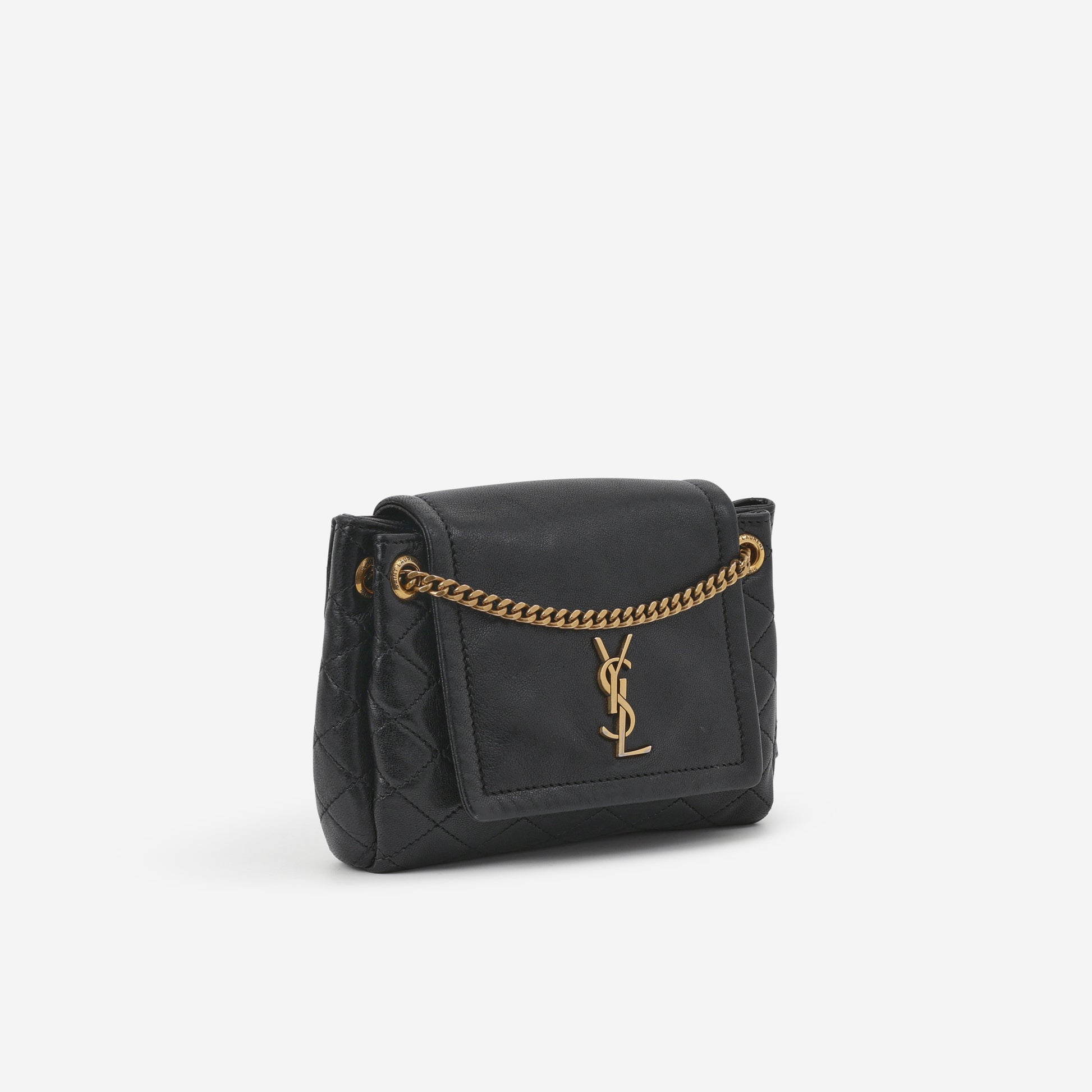 Saint Laurent Mini Nolita - Black Lambskin | Gold Hardware - Bagista