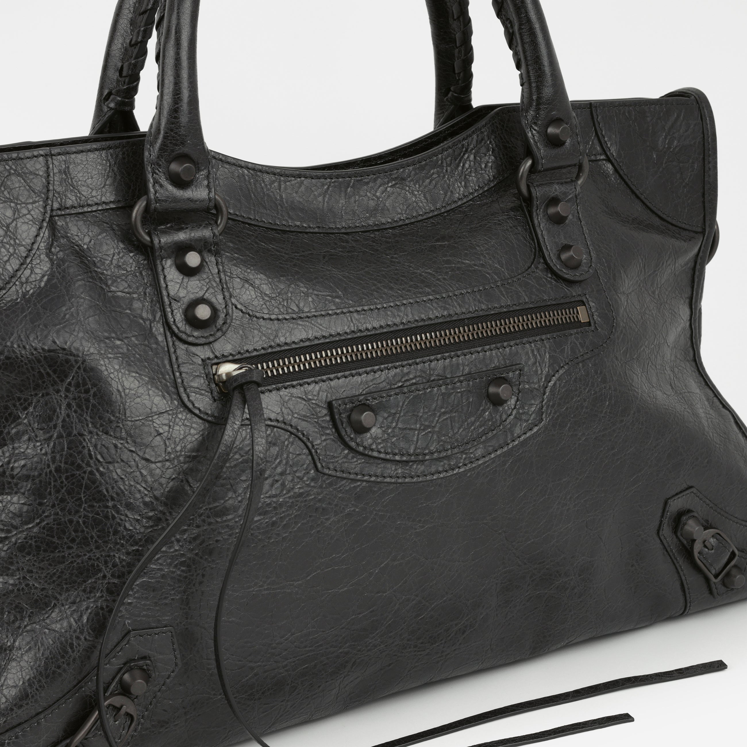 Balenciaga Medium Le City Bag - Black Crumpled Lambskin | Black