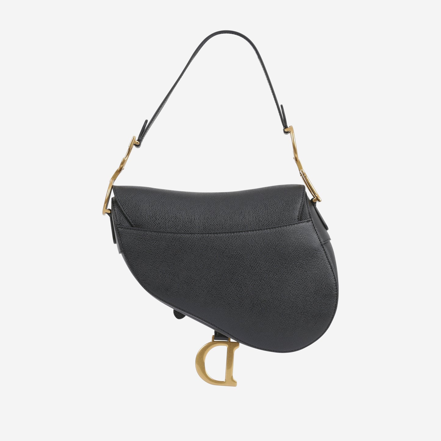 Dior Medium Saddle - Black Grained Calfskin | Gold Hardware