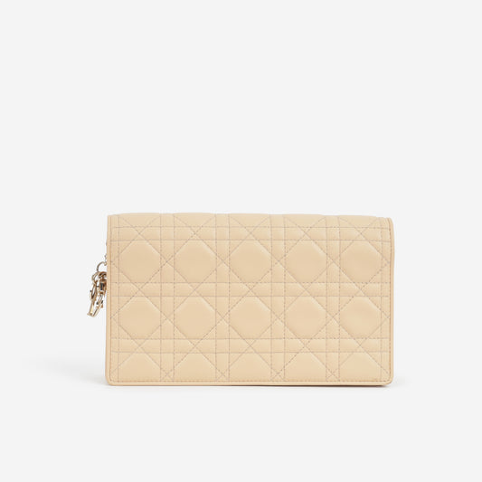 Lady Dior Pouch - Nude Cannage | Champagne Gold Hardware